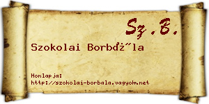 Szokolai Borbála névjegykártya
